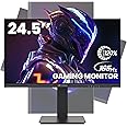 CRUA 24.5Inch Gaming Monitor 144Hz/165Hz, FHD(1920x1080P) 120% sRGB Computer Monitor, Height/Pivot/Swivel/Tilt Adjustable Vertical Monitor, Support FreeSync, DP,HDMI, Wall Mount (75mmX75mm)