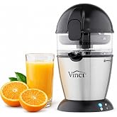 Vinci Electric Juicer, Hands Free Automatic Compact Citrus Press Machine | Splash Free Fully Enclosed Juicing, Fine/Coarse Pulp Filters, 12 oz Bowl, Locking Spout, Fits Limes to 4.5-Inch Grapefruits