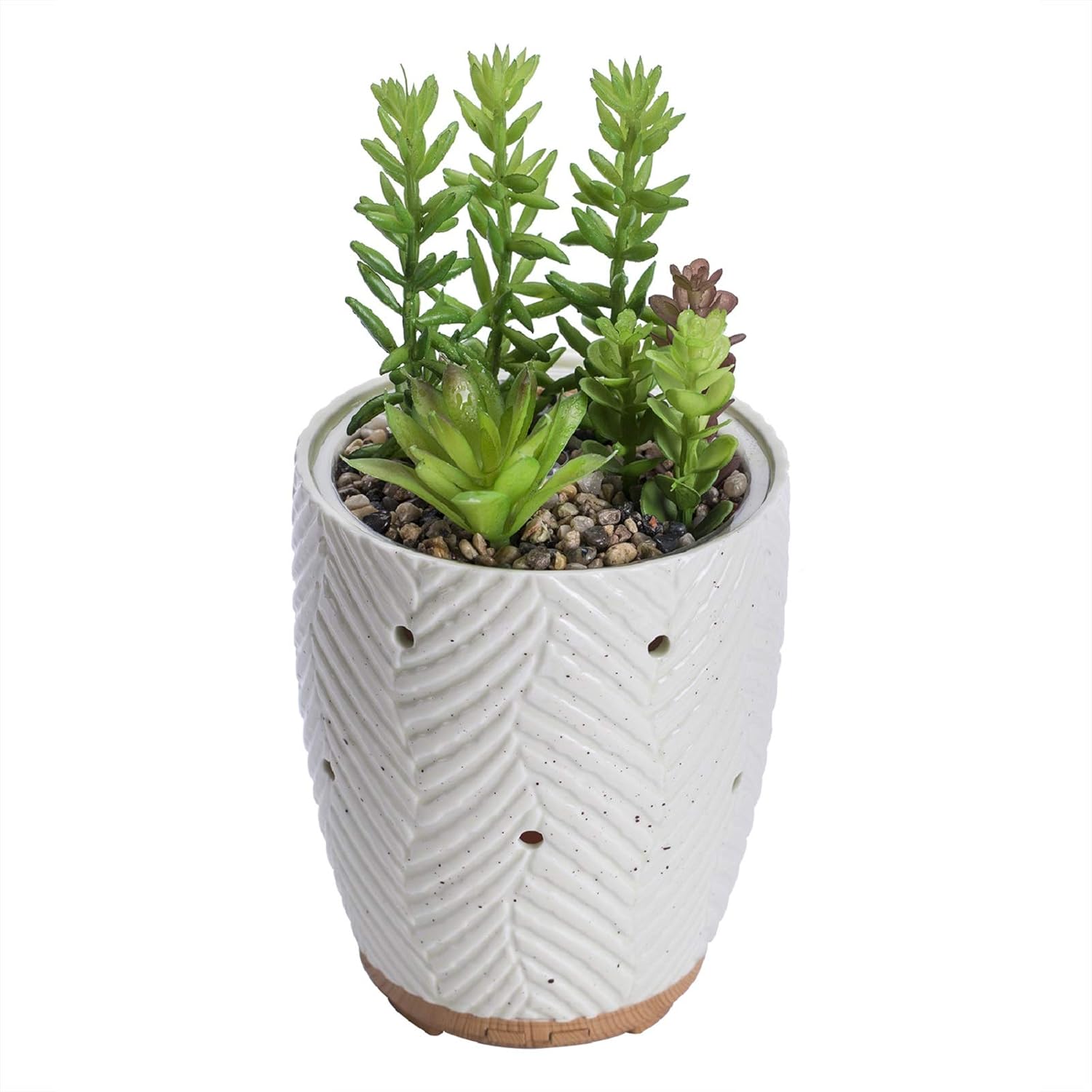 Essential Oil Diffuser, Artificial Succulent Plants Potted Diffusers for Essential Oils with 7 Colors LED Light,Ceramic Cool Mist Super Quiet Aromatherapy Diffuser for Home Office Bedroom: Kitchen & Dining
