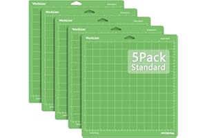 WORKLION Cutting Mat for Cricut: 12x12 Inch, 5 Mats - Standard Adhesive Sticky Non-Slip Durable Craft Mat for Explore One/Air