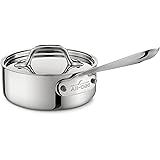 All-Clad 4201 Stainless Steel Tri-Ply Bonded Dishwasher Safe Sauce Pan with Lid / Cookware, 1-Quart, Silver -
