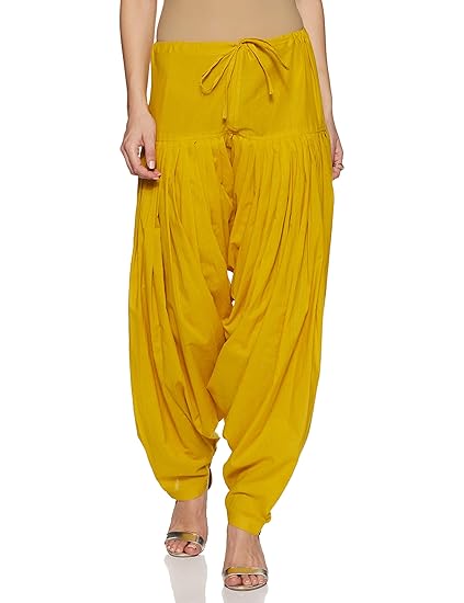 Women's Cotton patialas Bottom (NOOSWCPMBMUSTARD_Mustard_Large)