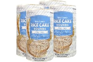 Snacktery Unsalted Rice Cake Rounds - Light & Crunchy Whole Grain Brown Rice Cakes with All Natural Ingredients - Low Calorie, Gluten Free, Non-GMO - Pack of 4