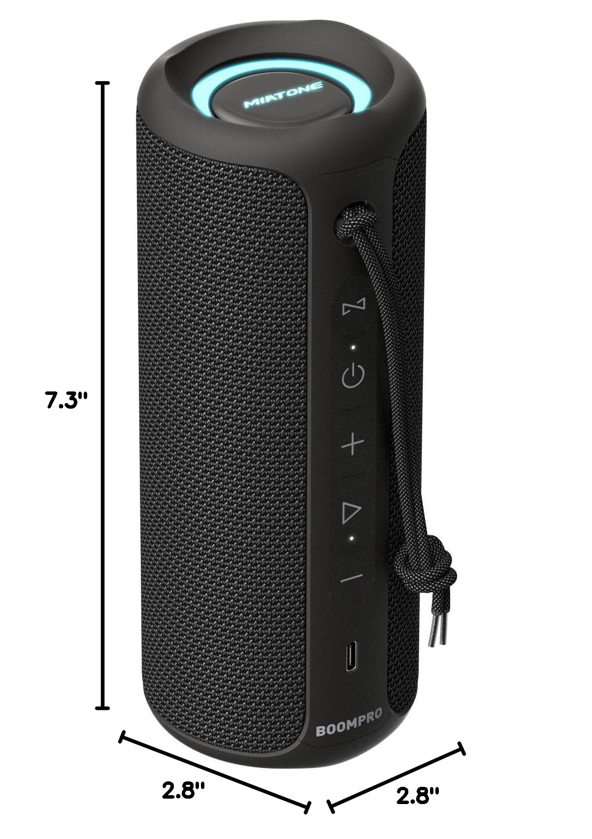 MIATONE Bluetooth Speakers 36W Portable Speaker with Stereo Sound Bass, Bluetooth 5.3 Wireless USB Type C Outdoor, 5000mAh 24H Playtime IPX7 Waterproof, Boy Friend Gifts for him (Black)