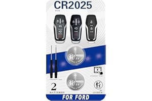UUAM Key Fob Replacement Batteries for Ford (2013-2018) CR2025 (2 Pack) - for Ford Explorer Fusion Edge Explorer F-150 F250 F350 450 550 Fusion Mustang and for Lincoln MKX MKZ MKC Smart Remote key FOBS