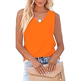 AISEW Womens Sleeveless V Neck Tank Tops Summer Camisole Blouses Casual Basic Tank Shirt