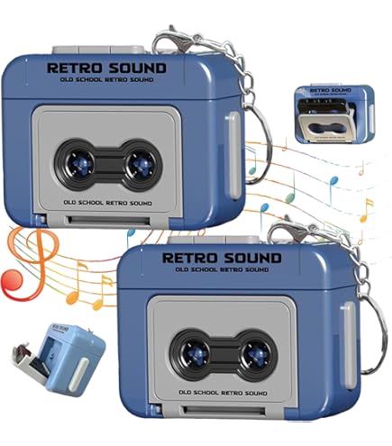 Retro-Kassettenspieler-Schlüsselanhänger, Retro-Recorder-Anhänger mit Retro-Kassettenspieler-Schlüsselanhänger, Retro-Recorder-Anhänger mit