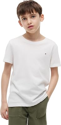 Jungen Boys Basic Cn Knit S/S Kb0kb04140 Kurzarm Strickoberteile, Weiß (Bright White), 122 EU