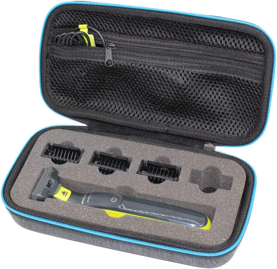 ESCOCO Hard Travel Case Bag for OneBlade QP2530/25 QP2520/25 QP2620/25 Hybrid Trimmer & Shaver, Grey