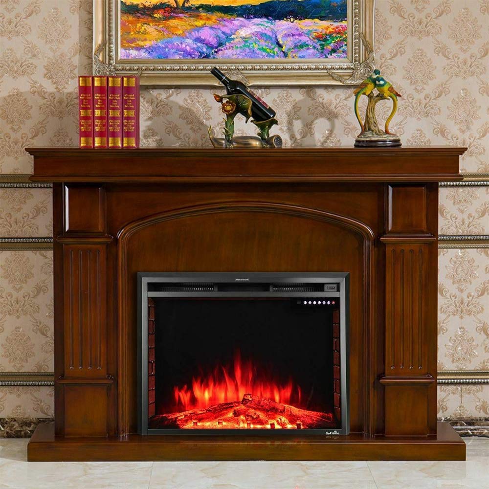 Thaweesuk Shop Black Modern 36 Electric Fireplace Insert ...