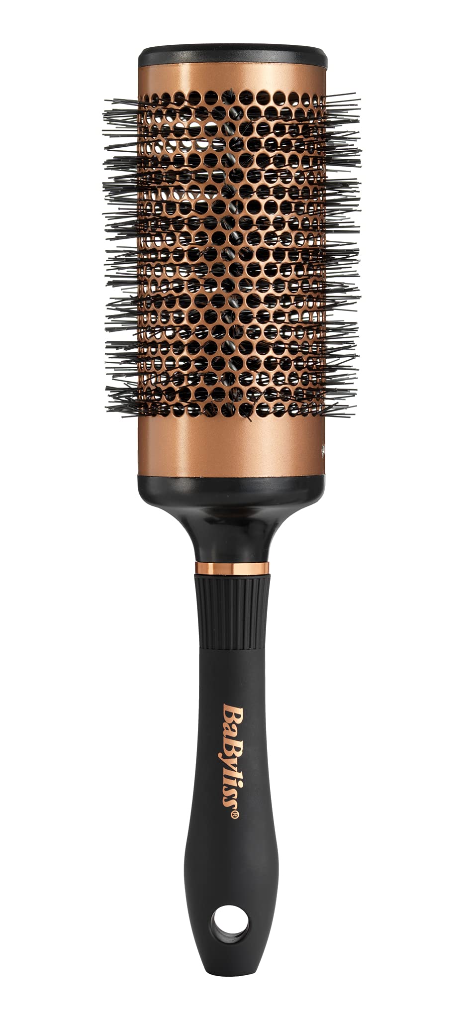 BaByliss Copper 53mm Large Thermal Round Hair Brush, Round Brush for Blow Drying, Black