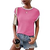 TAKEYAL Spring Sleeveless Sweater Tops for Women 2026 Cap Sleeve Trendy Tank Tops Summer Knit Sweater Vest Fashion T Shirts