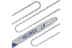 Yeerch 18 Inch Chainsaw Bar and Chain Combo - 62 Drive Links 3/8"LP Pitch .050" Gauge, Fits for Echo, Craftsman, McCulloch, Homelite, Poulan, Makita, Ryobi and More