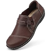 LAZYPOP Women's Classic Comfort Leather Loafers Cute Slip-Ons Casual Dress Shoes Lightweight Walking Flats Everyday Work Shoes