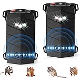 Rodent Repellent for Car Engines-2Pack, Ultrasonic Mouse Repeller with Variable Frequency Sound & LED Flash, Under-Hood Rodent Protection for Cars, Garages, Attics, and Indoor/Outdoor Areas