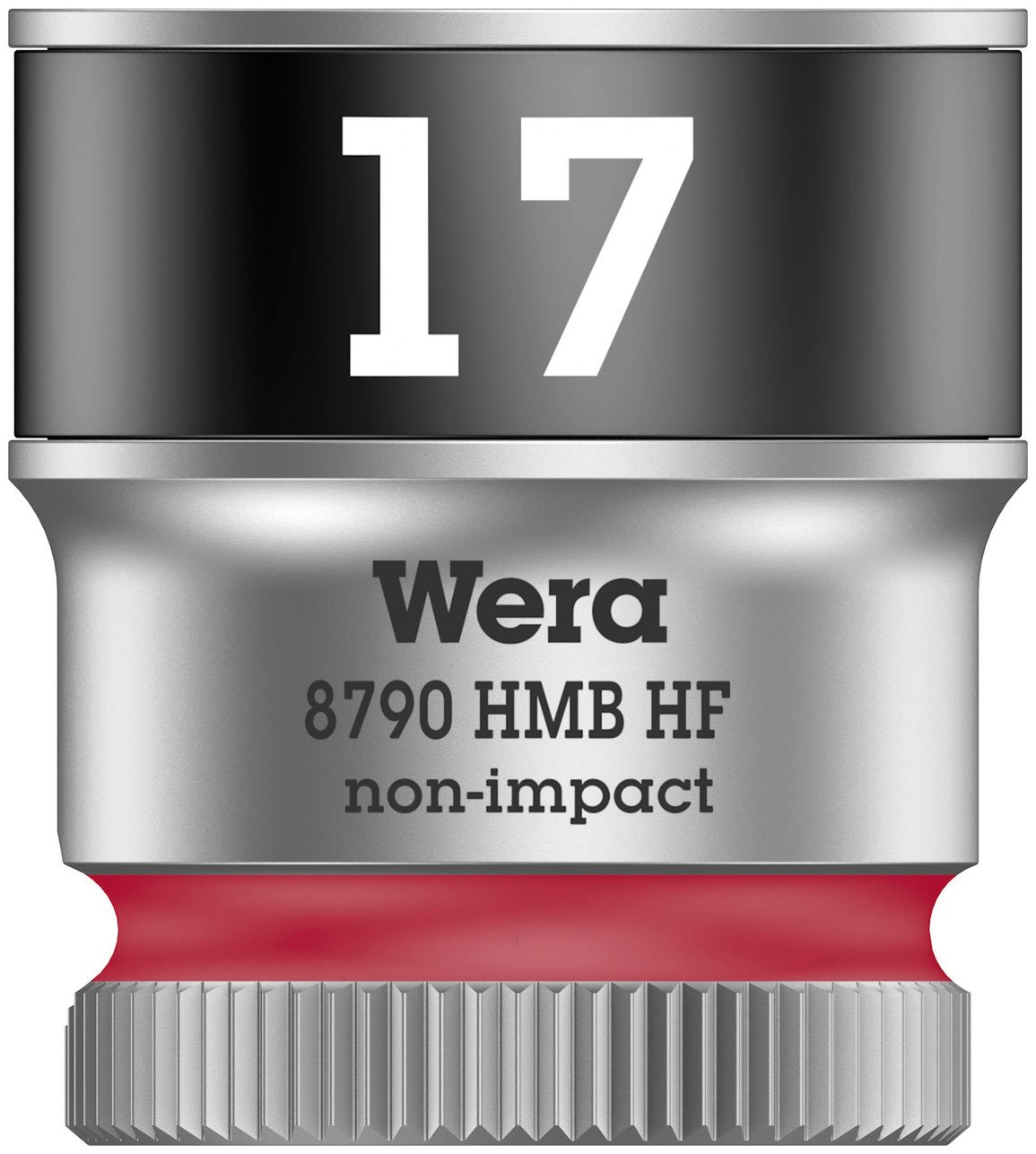 Wera 05003751001 8790 HMB Holding Function Zyklop Socket, Red, 3/8-Inch, 17 x 29 mm