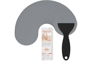 NODIRZ Non Slip Bathtub Stickers, 24 PCS Shower Stickers for Safety Bathroom Tubs, Bathtub Non Slip Stickers and Adhesive Decals Scraper for Bath Tub, Shower Floor, Stairs, Ladders(Round Shape, Grey)
