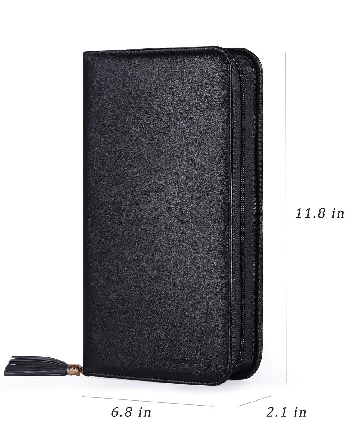 Rownyeon Professional Makeup Brushes Organizer Bag Makeup Artist Cosmetic Case Leather Makeup Handbag Black Travel Portable(Only Bag) : Beauty