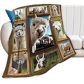 Alpaca Blanket Fleece Soft Warm Plush Llama Animal Throw Blanket Lightweight Plush Fuzzy Cozy Cute Alpaca Blankets Gift for Kids Adult Suitable for Couch Sofa Bed 50"X40"