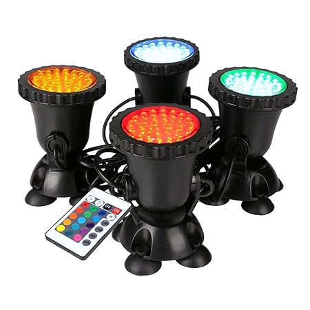 GreenSun LED Lighting Gartenteich Lampe RGB Aquarium Licht 8W Unterwasserlicht 36 Leds Unterwasserleuchte Teichbeleuchtung Aq