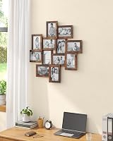 SONGMICS 12 Photo Frame Collage 4x6 Glass MDF Rustic Brown RPF022X01 view 4