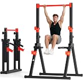 SogesPower Foldable Pull Up Bar Station,Triangular Power Tower Dip Stand | Adjustable Heights &amp; Handles Pull Up Dip Station for Pull-ups, Dips, Knee Raises,Space-saving for Small Space