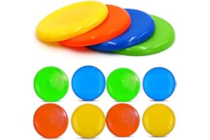 Anzmtosn 8 Inch Sport Flying Disc, Beach Sand Sport Ring Toys, Large Beach Flying Ring Toy Sets Kit for Pool Playground Toy Gift Set Bundle for Kids Boys Girls Outdoor Garden Backyard Pack- 8 Pack