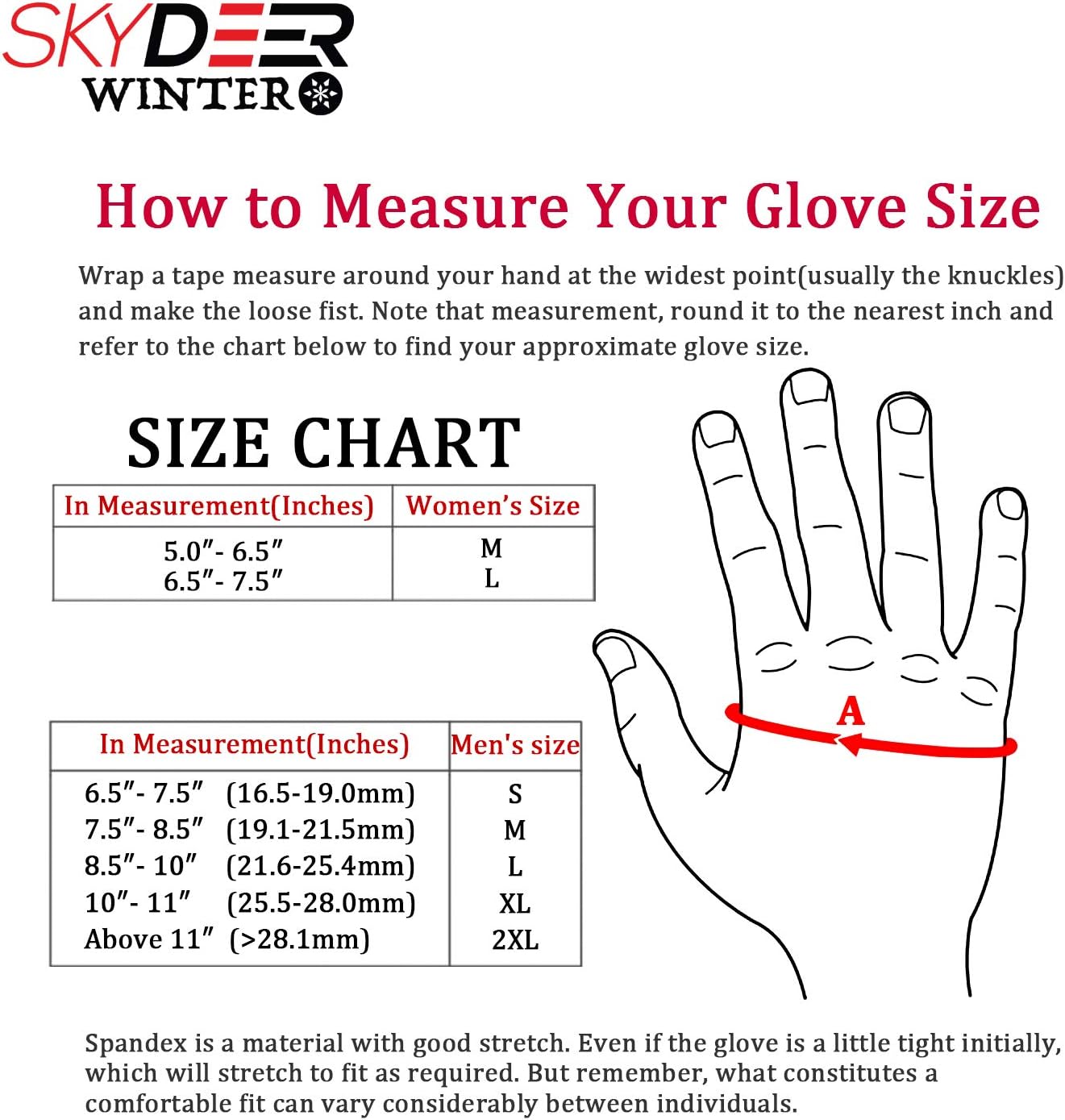 SKYDEER Winter Gloves with Premium Genuine Deerskin Suede Leather and Windproof Polar Fleece (SD8661T/L): Home Improvement