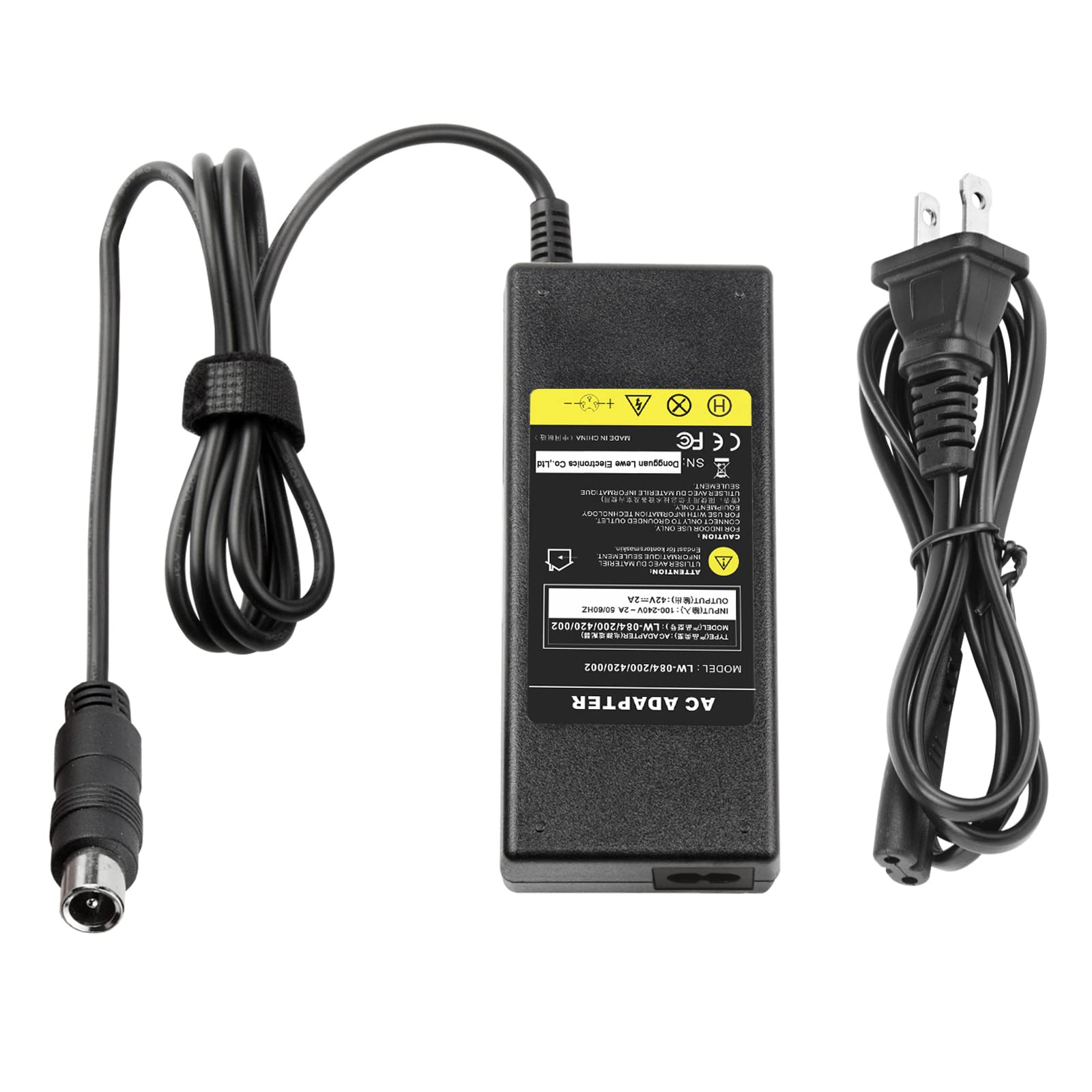 SGS Certified 42V 2A Electric Scooter Charger (Round RCA Connector Charger) Compatible with Segway Ninebot Scooter, Lime, Lime-S, Spin, Skip, ES1 ES2 ES4 Electric Scooter for 36V Li-ion 10S Battery