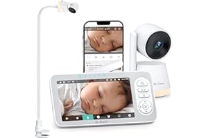 Dr.Care LumiView Plus Smart WiFi Baby Monitor with Clip Mount - 5.5" 1080P Split Screen & 2K Camera, Privacy Mode, Cry & Motion Alerts, 5000mAh Removable Battery, RGB Night Light, HD Night Vision