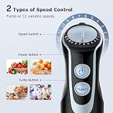 FRESKO 1200W Hand Blender 12 Speeds Turbo Stainless Steel Beaker 700ml BPA-Free view 3