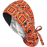 Satin Lined Scrub Caps with Buttons & Sweathand, Surgical Caps for Women