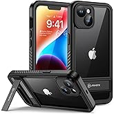 Lanhiem for iPhone 14 Case with Kickstand, IP68 Waterproof Dustproof Built-in Screen Protector, Full Body Shockproof Protective Front and Back Cover for iPhone 14, 6.1 Inch (Black)