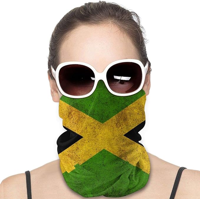 Jamaica Jamaican Flag Unisex Neck Gaiter AntiDust Bandana Balaclava