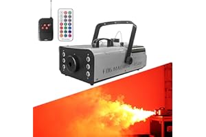 BIPOLARLIGHT 1500 Watt Fog Machine Indoor/Outdoor, Halloween Smoke Machine with 6 Colorful LED Lights and Wireless Remote Control for Wedding, Parties and Stage Effect,30000 CFM Haze Machine