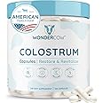 WONDERCOW Colostrum Capsules Supplement for Gut Health, Immune Support, Muscle Recovery & Wellness | Natural IgG Pure Whole Bovine Colostrum Superfood, Unflavored, 30 Servings