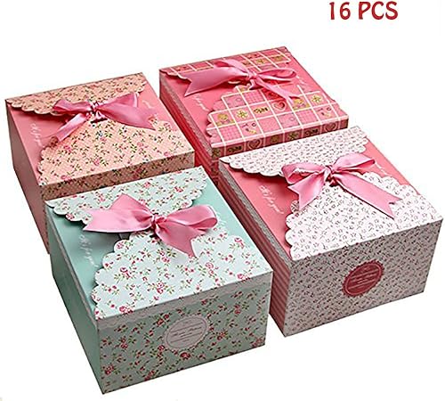 Scatole Per Regali Di Natale.Uniquq 16 Set Di Scatole Regalo Scatole Decorative Scatole Per Natale Ringraziamento Regali Di Compleanno E Festa Amazon It Casa E Cucina