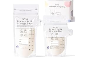 NCVI 4+7 oz Breastmilk Storage Bag Freezer for 0-3 Months, Breast Milk Feeding Bag with Temp-Sensing, Doubled-Sealed, Self Standing, Easy Pour Spout, BPA-Free, 4oz(70count)+7oz(30count)