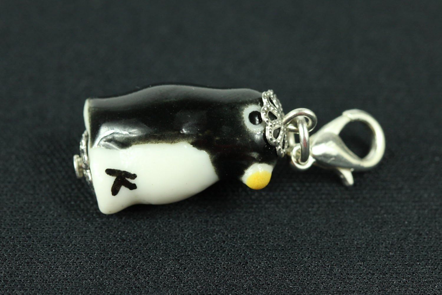 Miniblings Penguin Charm Pendant Bracelet Wristlet Ceramic Antarctic Bird Black, White, 20mm - Image 4