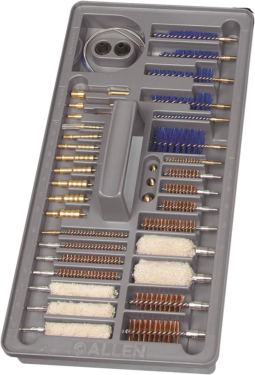 Allen Company Universal Weapon Tactical Gun/Rifle Cleaning Kit, 66 Piece Set (70541), Black/Grey, One Size : Sports & Outdoors