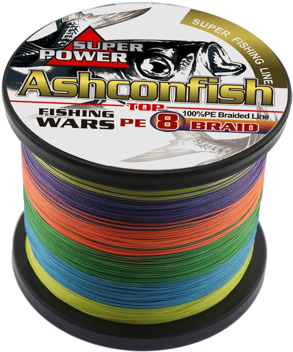 Ashconfish Braided Fishing Line-8 Strands Super Strong Fishing Wire 500M/546Yards-Abrasion Resistant Braided Lines-Incredible Superline-Zero Stretch-Superfine Diameter