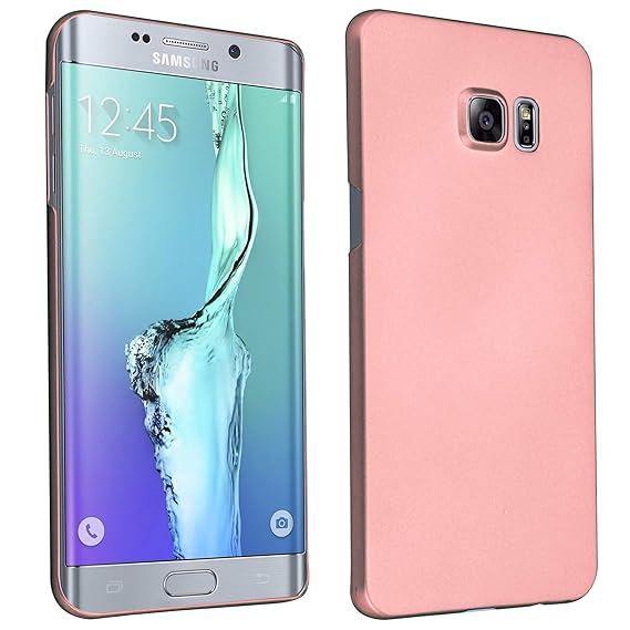 Cadorabo Hülle für Samsung Galaxy S6 Edge Plus - Hülle in Metall Rose Gold – Hardcase Handyhülle im Matt Metal Design - Schut