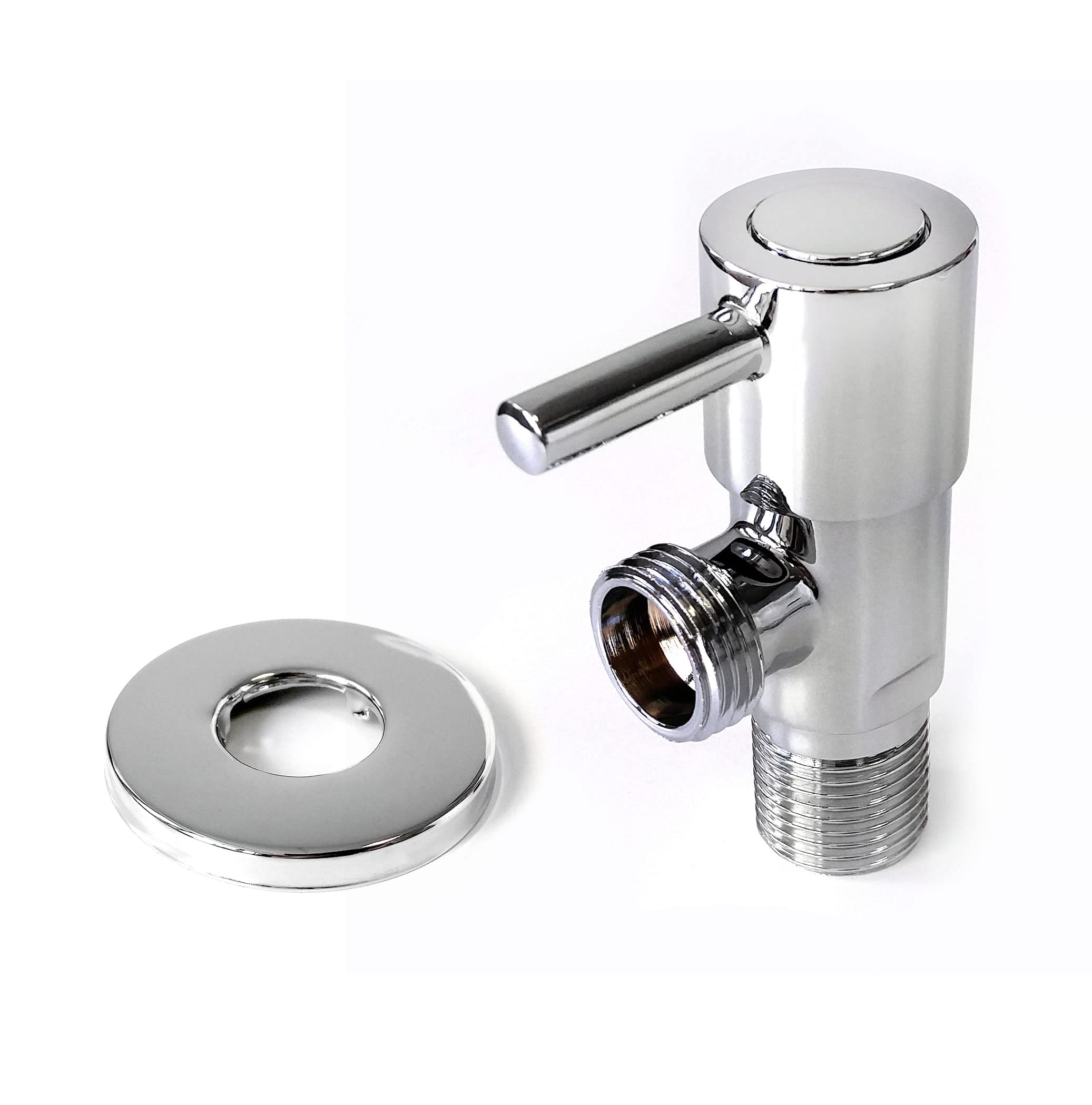 Xcel Home Chrome Stop Isolation Valve for Douche | On/Off Muslim Shattaf Plated Tap | Toilet Bidet Spray with Single Lever Angle Switch 1/2" BSP Connection | 1 Piece Perfect for Toilet & Bidet Etc