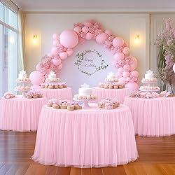 HB HBB MAGIC Light Pink Round Tablecloth 60 inch