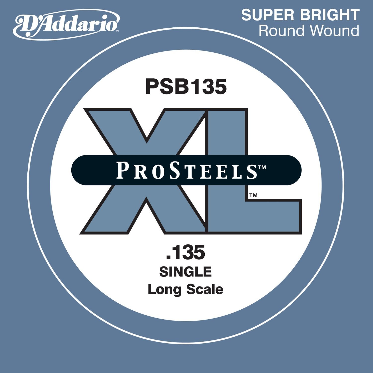 D'Addario PSB135 ProSteels Bass Guitar Single String, Long Scale, .135 — image 1