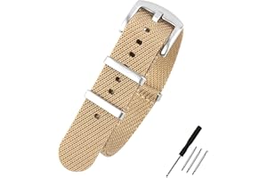 WOUKUP Premium Weave Nylon Watch Band 20mm 22mm Replacement Military Watch Straps for Men
