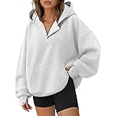 Trendy Queen Womens Oversized V Neck Hoodies with Thumb Hole Pullover Sweatshirts Y2k Clothes Fall Fashion Outfits 2026