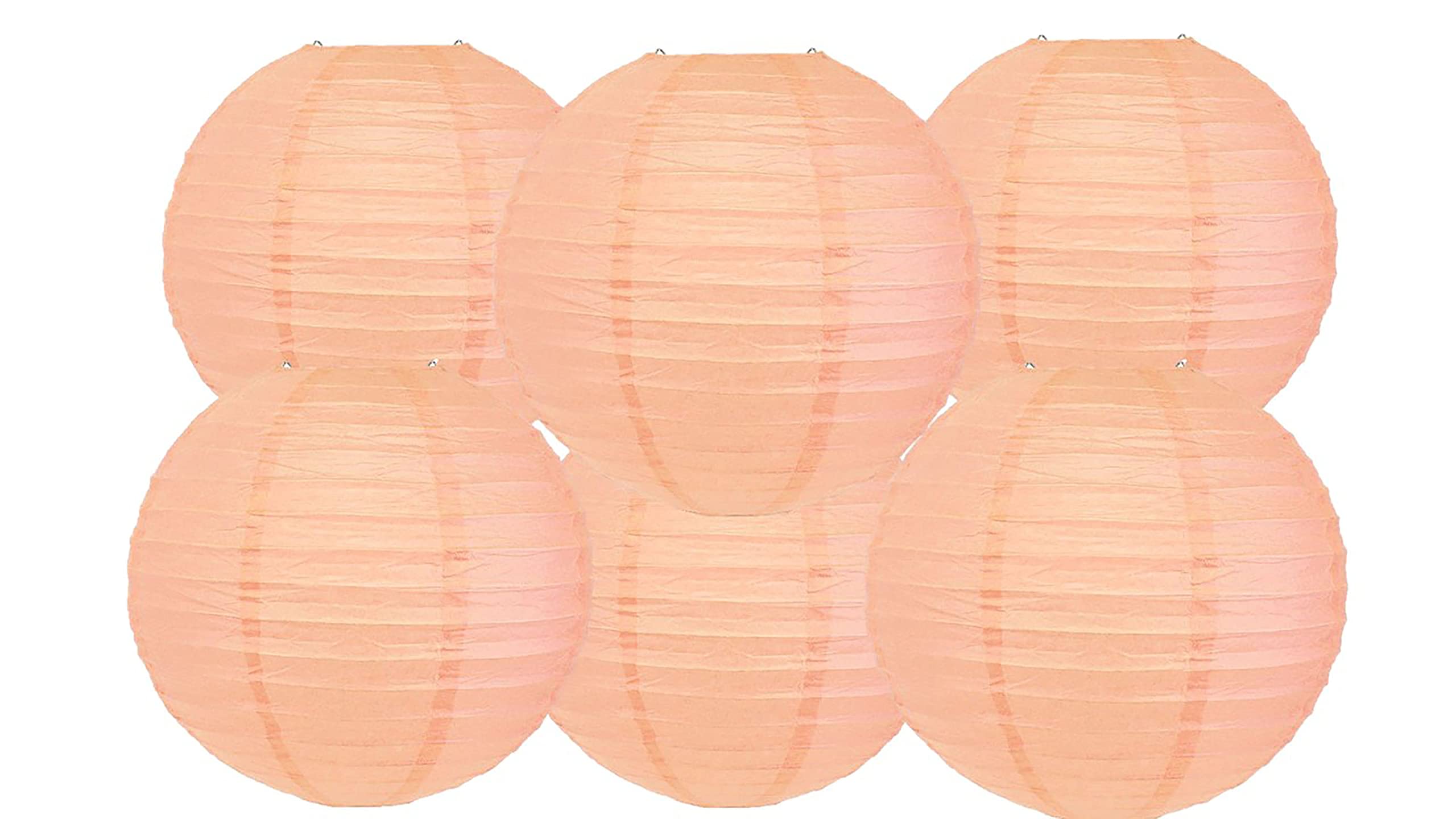 Matissa 12"(30CM) Pack of 6 Paper Lantern Wedding Party Decoration Craft Lamp Shade (Peach) — image 1