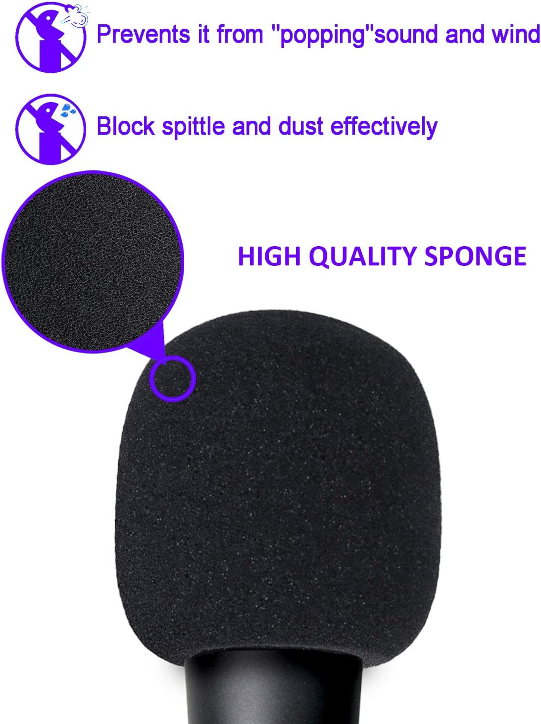 SM58 Mic Windscreen Pop Filter Foam Windscreen Cover for Shure SM58