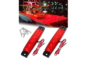 Shangyuan LED Interior Boat Lights, Utility Slim Strip Bar Light Fit Courtesy Lighting Cockpit Lights Navigation Light Red (Pack of 2)